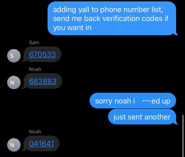 Phone Number Verification Codes